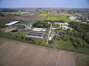 dron ujęcie oczyszczalni